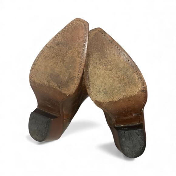 Justin L4332 Brown Damiana Cow Snipped Toe Western Boots Women Sz 7B Embroidered - Picture 6 of 9